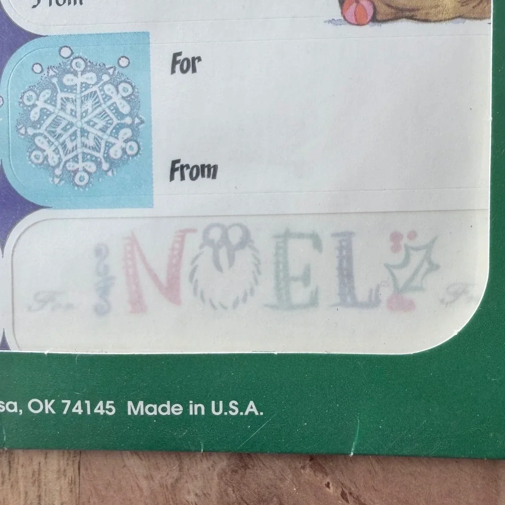 VNTG Jeanmarie Creations Christmas Traditions 70 Adhesive Gift Tags Made In USA